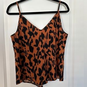 Animal print design tank blouse